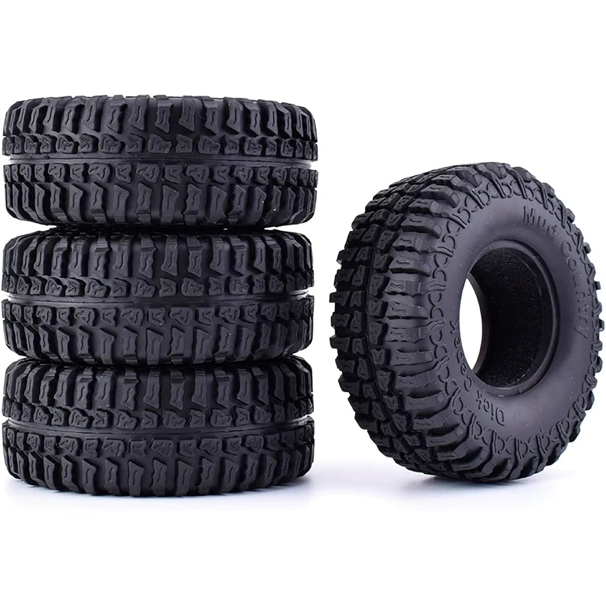 WONFAST RC Crawler 100mm Rubber Tire Set of 4 1.9 Inch Wheel Tire Set for 1:10 RC Rock Crawler Car Axial SCX10 D90 RC4WD TF2 TF2 Tamiya Redcat Traxxas TRX-4 Parts