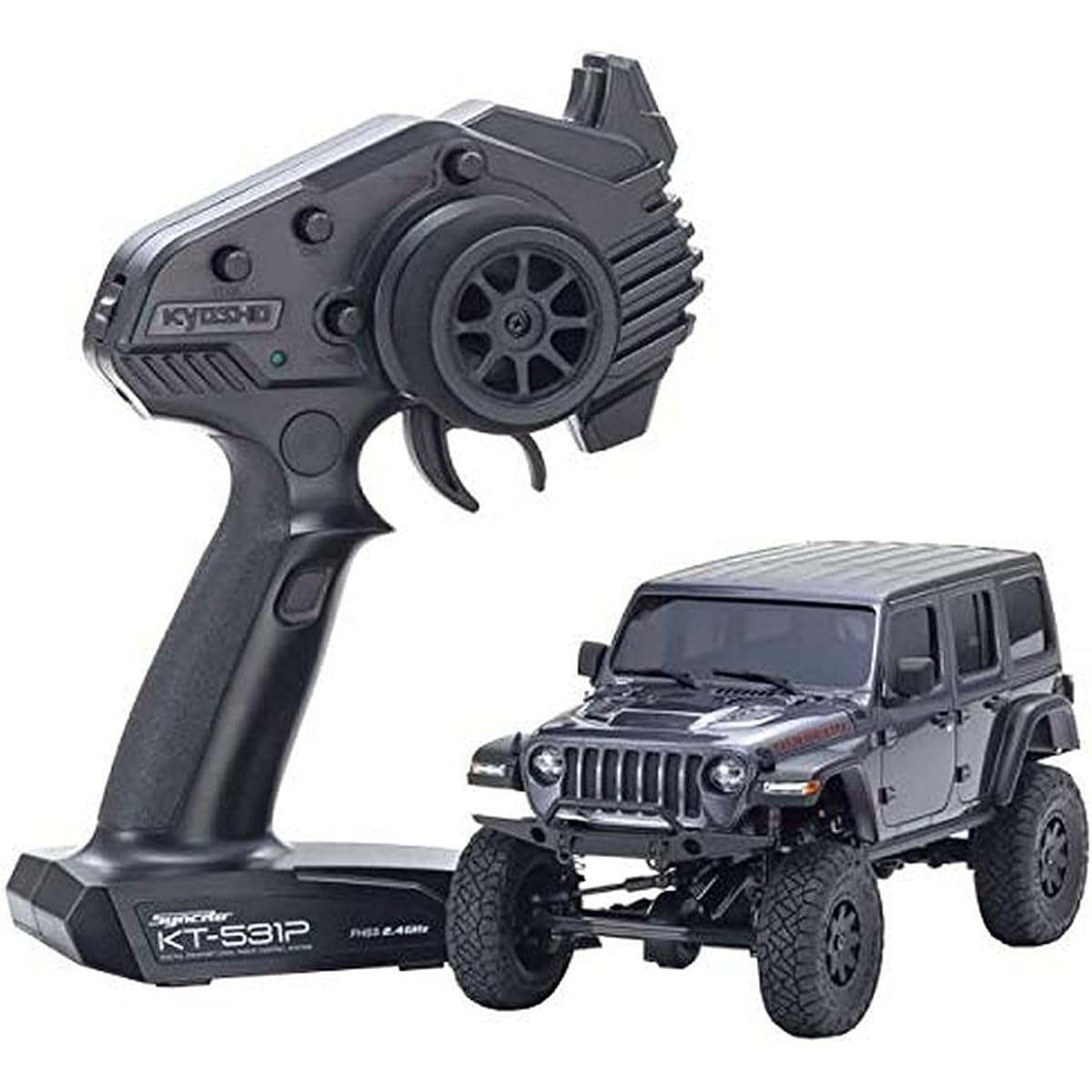 Kyosho Kyoso Radio Control Electric Crawling Car MINI-Z 4x4 Series Ready Set Jeep Wrangler Unlimited Rubicon Granite Crystal Metallic 32521GM