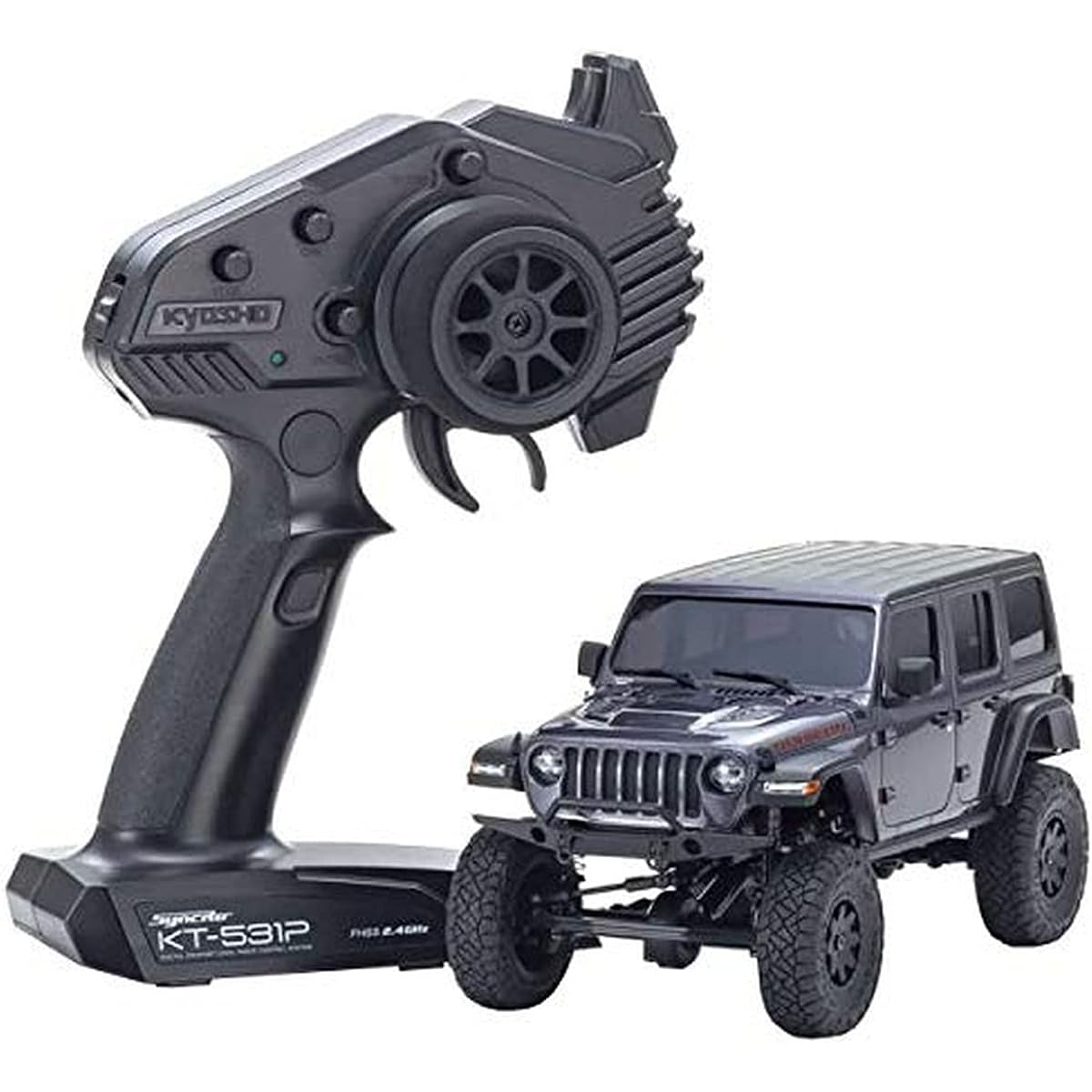 Kyosho Radio Controlled Electric Crawling Car MINI-Z 4x4 Series Ready Set Jeep Wrangler Unlimited Rubicon Granite Crystal Metallic 32521GM