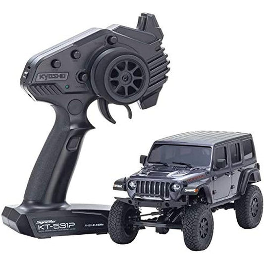 Kyosho Radio Controlled Electric Crawling Car MINI-Z 4x4 Series Ready Set Jeep Wrangler Unlimited Rubicon Granite Crystal Metallic 32521GM