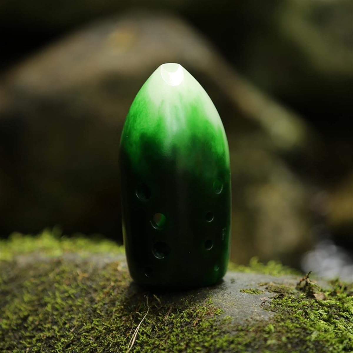 Professional Playing 10 Holes Resin Pottery Xun Portable Student Beginner F/G Tone Green Ocarina Ocarina Musical Instrument (Green)