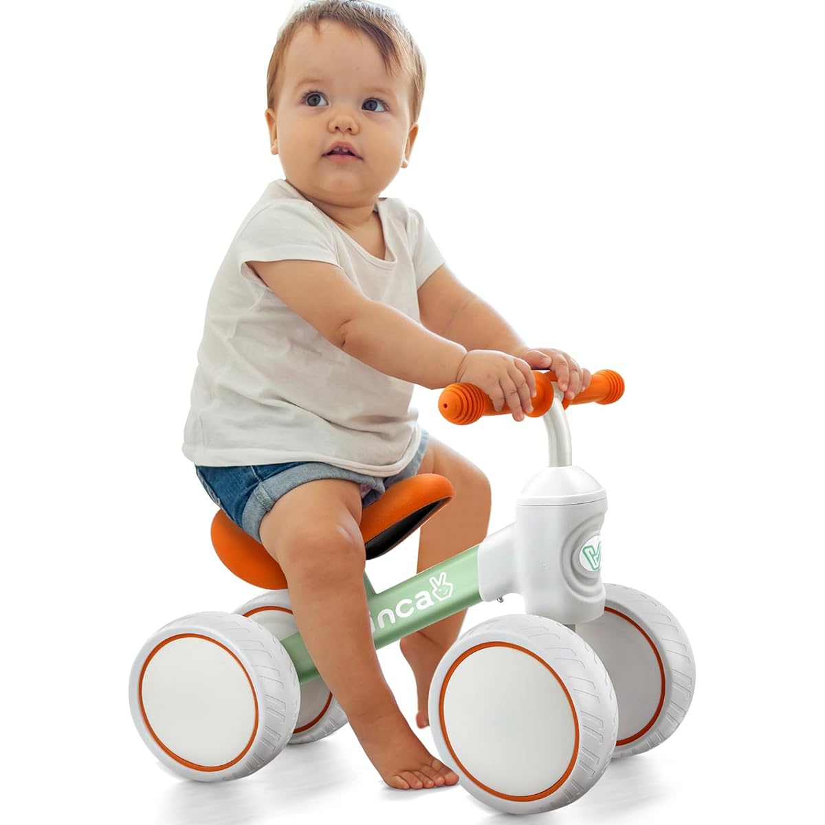 Vvinca Baby Toddler Balance Bike Green Orange