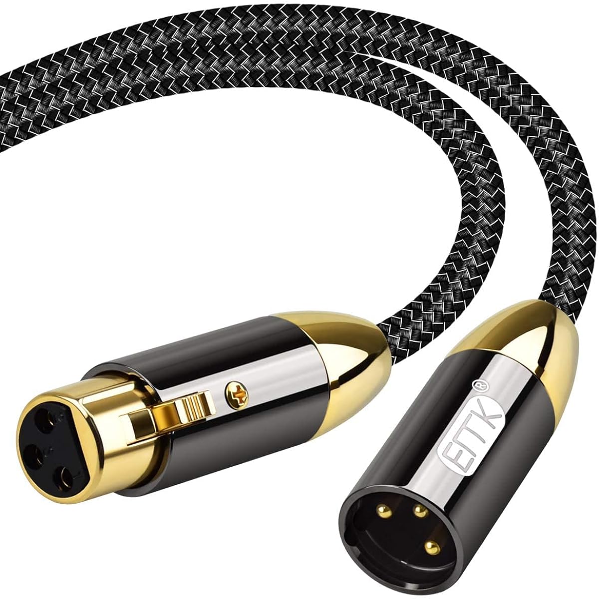 XLR Microphone Cable EMK XLR Male to XLR Female 3 Pin Balanced Behringer Mixer Speaker Cable Equalizer Microphone Preamp Cable Compatible with Speaker System Radio Station (3ft/1M 1 Pack)