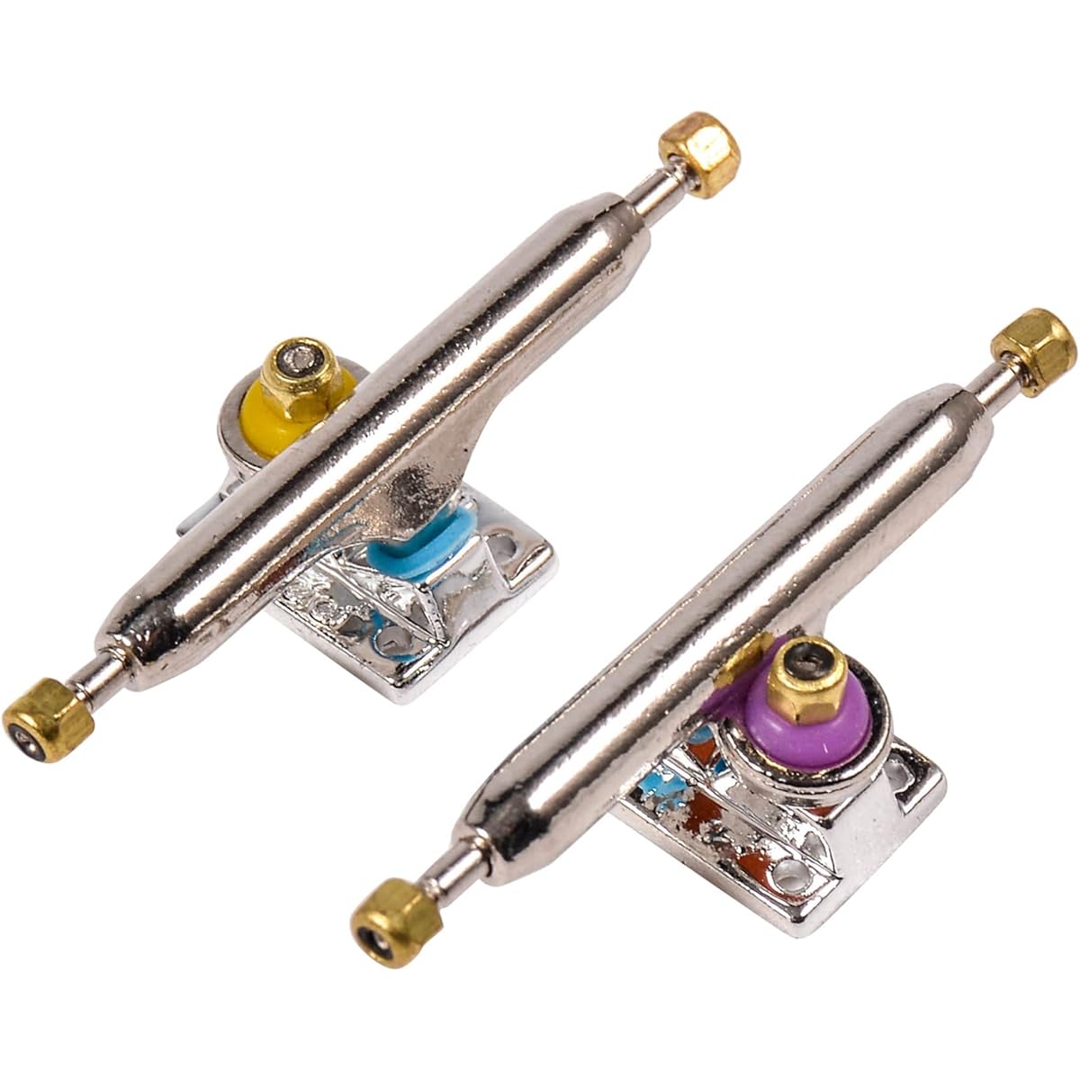 RACOFSB Fingerboard Trucks with Upgraded Urethane Bushings and Pivot Cups, 34mm Width, 32mm Normal Kingpin (Silver, 34mm)