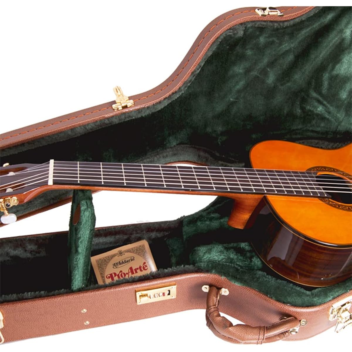 KC classical guitar hard case G-130 (brown leather with lock)