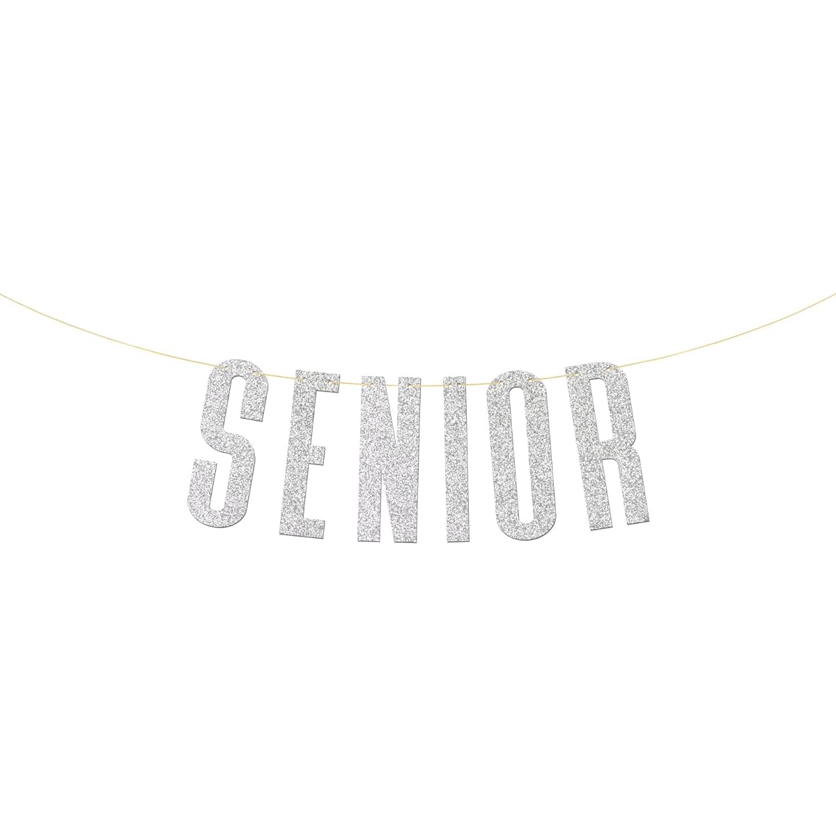 Silver Glitter Senior Banner Congratulations High School Graduation Party Decorations