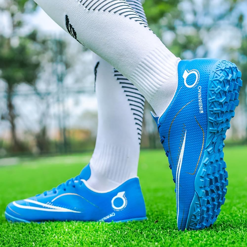 [KEMTAT] Soccer Shoes, Soccer Spikes, Junior Futsal Shoes, Artificial Grass, Children's Soccer Training Shoes, Futsal Shoes, Lightweight, Anti-Slip, Unisex