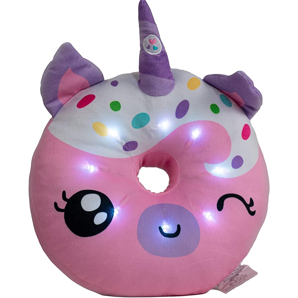 Kids Light Up Pillow Plush LED Night Light for Boys and Girls Oeko TEX Certified Toddler Light Up Sleep Toy Unicorn Donut Pink