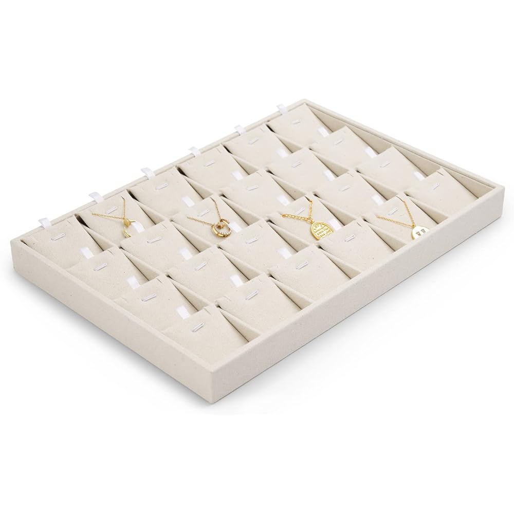 Woodten Necklace Tray Jewelry Tray Necklace Display Tray 24 position necklace tray can not only store necklaces but also display earrings Accessory tray