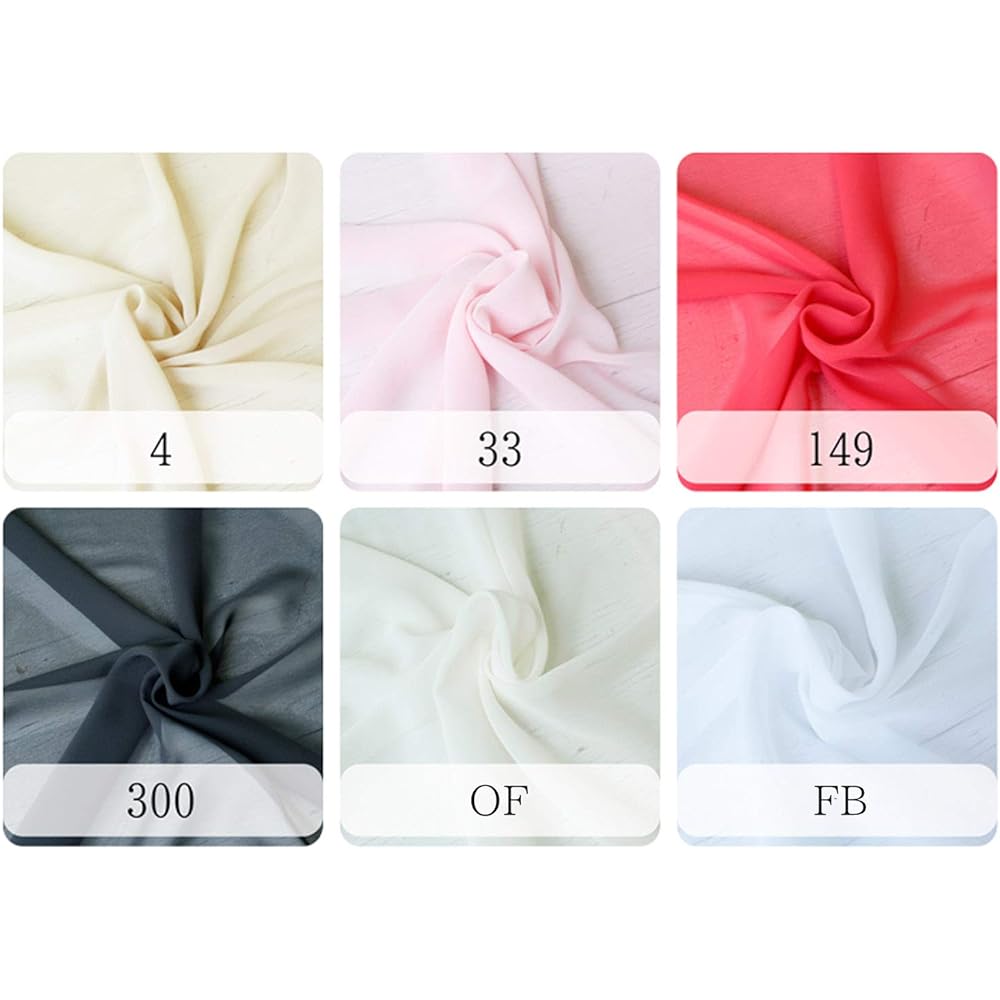 Cosmo Textile Chiffon Fabric Clothes Costume Cosplay Fabric Width Approximately 112cm x 10m Cut-off White DDD7572-FB-10M