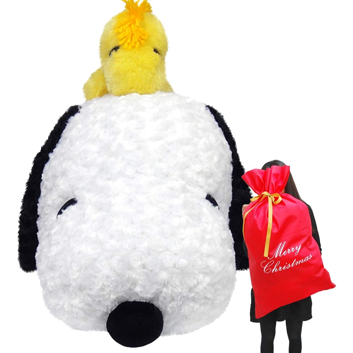 Extra large stuffed toy Snoopy Woodstock large extra large extra large large hug pillow dog extra large large (Snoopy/Christmas wrapping) [Parallel import goods]