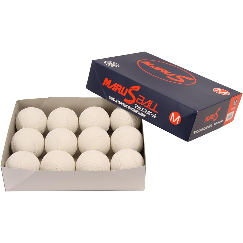 DAIWA MARUESU Soft Baseball Ball Officially Licensed Ball M (For General/Junior High School Students) 1 Dozen 15710D