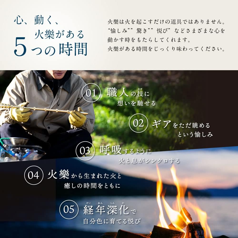 KAGURA Fire Blowing Stick Brass Camping Assembly Type 8 Pieces 54cm Fire Starter Bonfire Compact Carrying Case Included Outdoor Barbecue Tanaka Metal Seisakusho