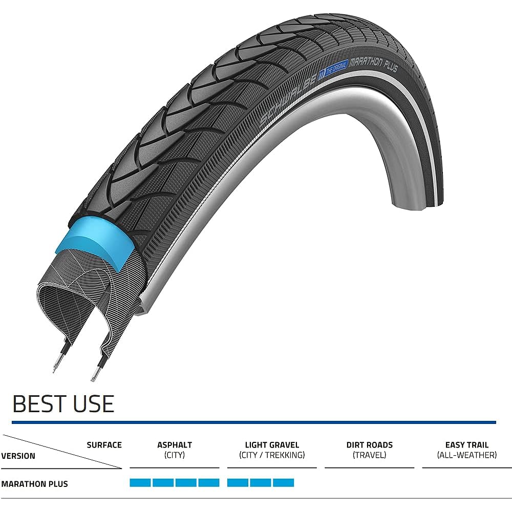 SCHWALBE [Genuine Product] Marathon Plus 26 x 1.75 Clincher Tire [Tour/Touring/City Riding]