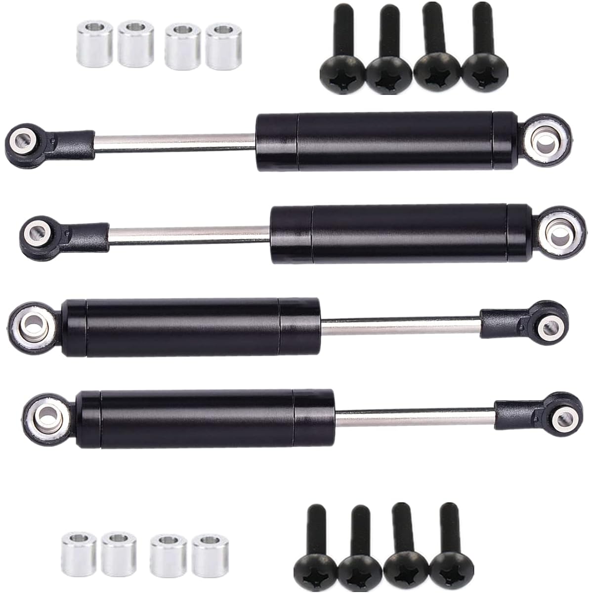 Alloy 112mm Internal Spring Shock Absorber Damper for RC Car 1/10 Crawler Truck Hpi Hsp Rc4wd Losi Axial Hop-up Parts 4pcs/Set (Black)