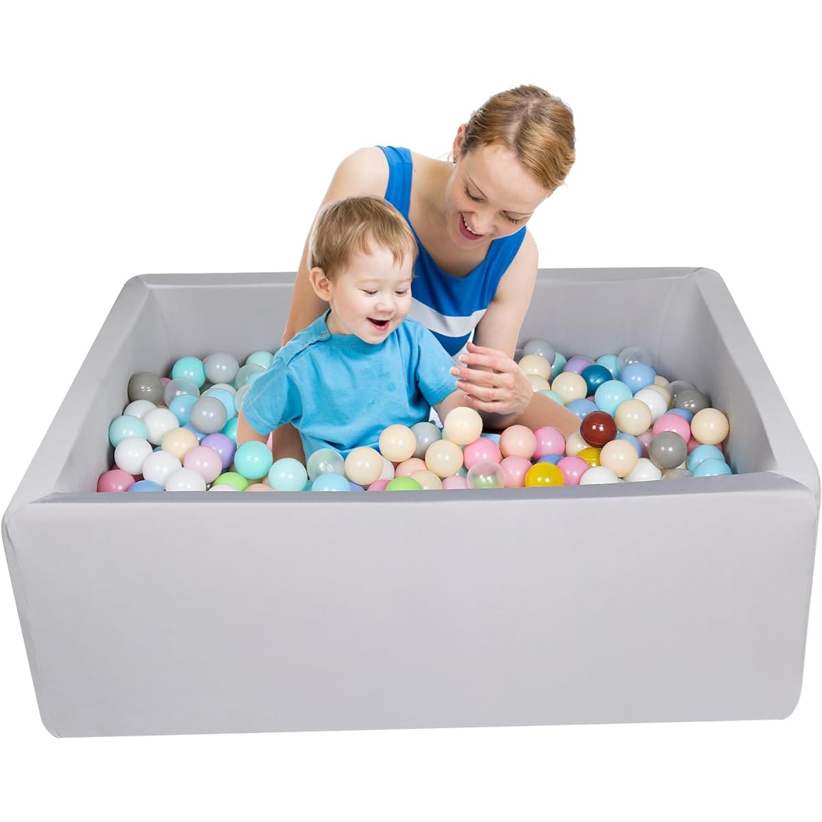 MODEREVE Baby Ball Pit Rectangular Ball Pit for Toddlers 39"x29.5" Soft Foam Ball Pit Ideal Gift for Kids - Balls Not Included