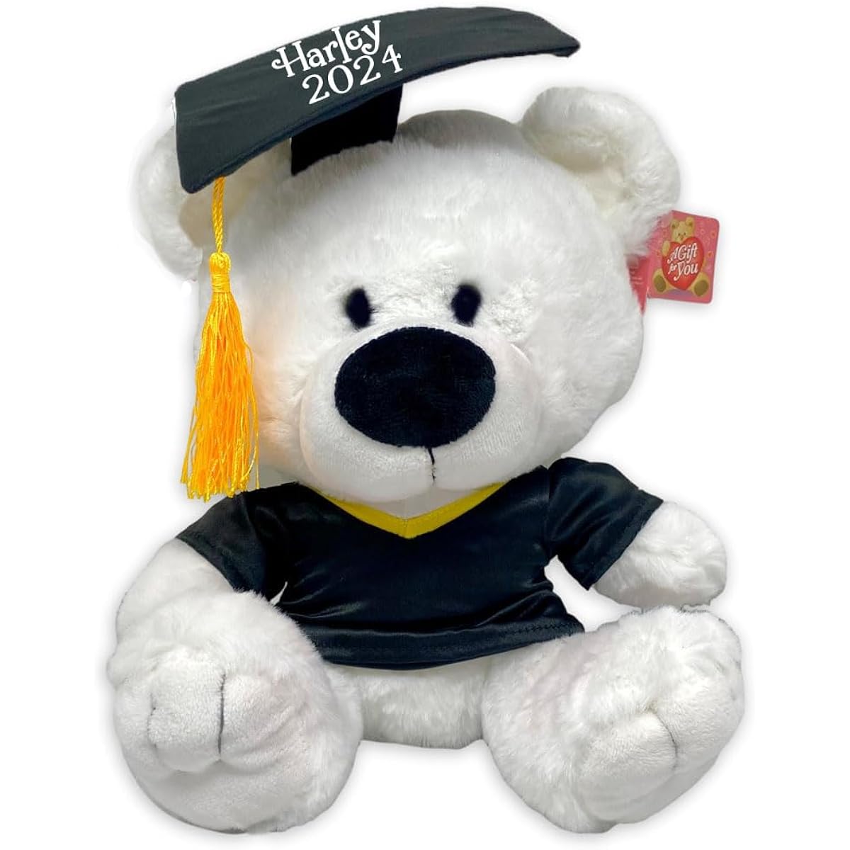Personalized Graduation Class 2022 Teddy Bear - White Stuffed Animal Keepsake Gift with Custom Name