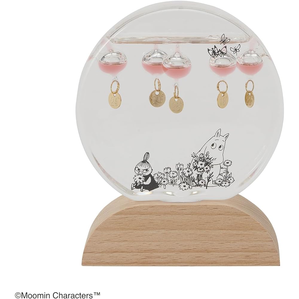 Chatani Glass Float Thermometer Round "Moomin" W10 x D3.5 x H12.5cm "FunScience" 152-333232