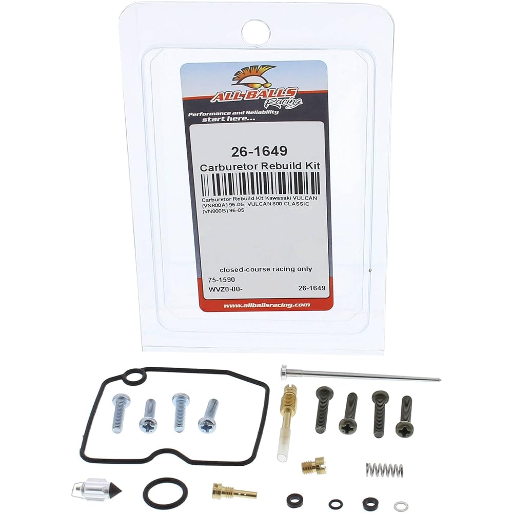 New All Balls Carburetor Rebuild Kit 26-1649 for Kawasaki VN 800 A Vulcan 1995-2005 VN 800 B Classic 1996-2005