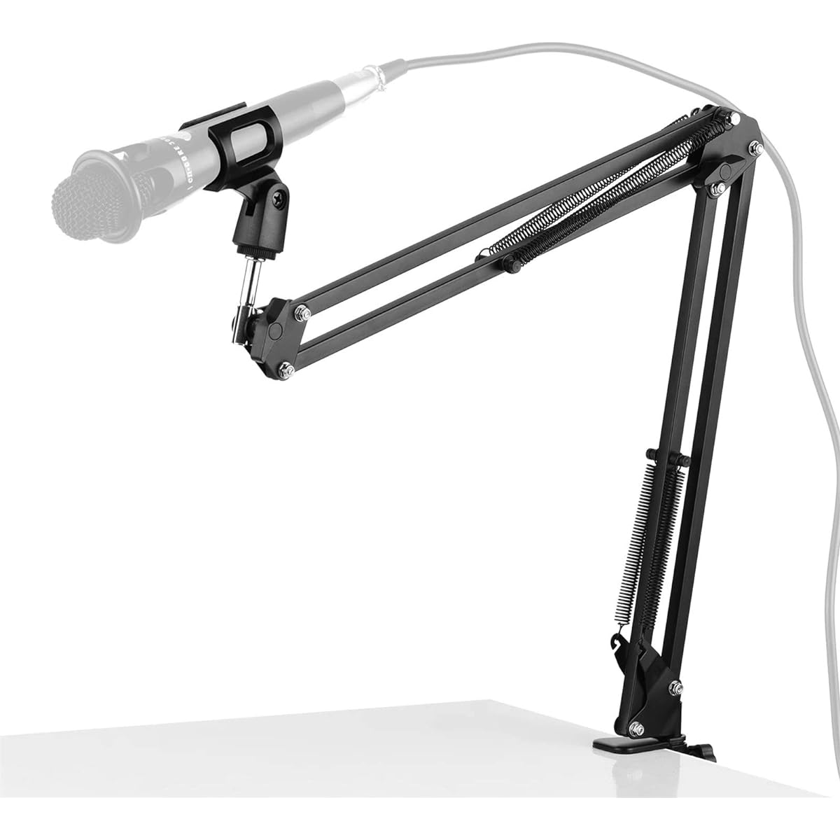 Microphone Stand Table Lazy Bracket Microphone Stand Holder with Extendable Arm for Gaming, Chatting (Color: Black, Size: One size)