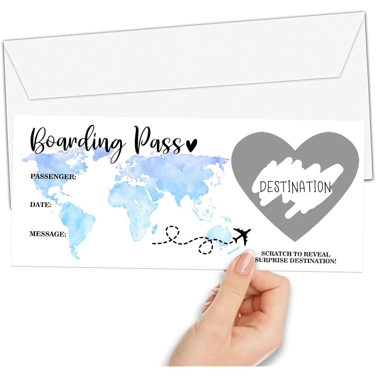 Silver Scratch Surprise Boarding Pass 2 Sets Surprise Reveal Cards Guess What Cards Surprise Scratch Off Announcement Gifts for Birthday Holiday Christmas Wedding Anniversary Valentine's Day A23