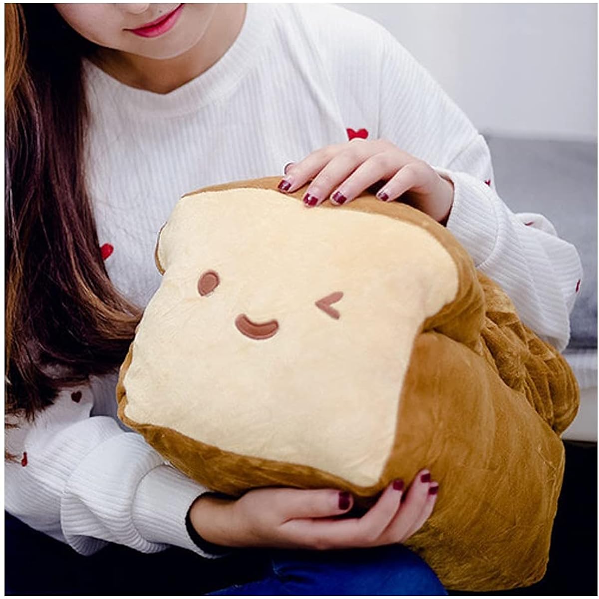 GEEE Bread 15 Inch Plush Pillow Cushion Doll Toy Home Bedroom Interior Decoration