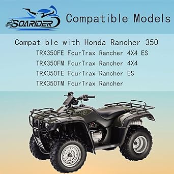 Soarider Starter Motor & Solenoid Relay for Honda 350 Fourtrax Rancher TRX350FE TRX350FM TRX350TE TRX350TM 2000-2006 18607 31200-HN5-671 31200-HN5-A81 3122 Replacement 00-HN5. -M01, SMU0215 41054038