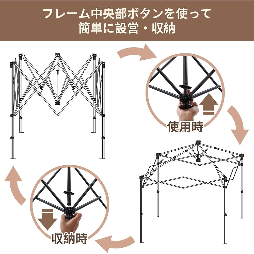 【limited! ] SOLO UP One Action Tarp One Touch Tarp Tent Camping Tent Outdoor Sunshade with Horizontal Curtain 2m 200 M-1356