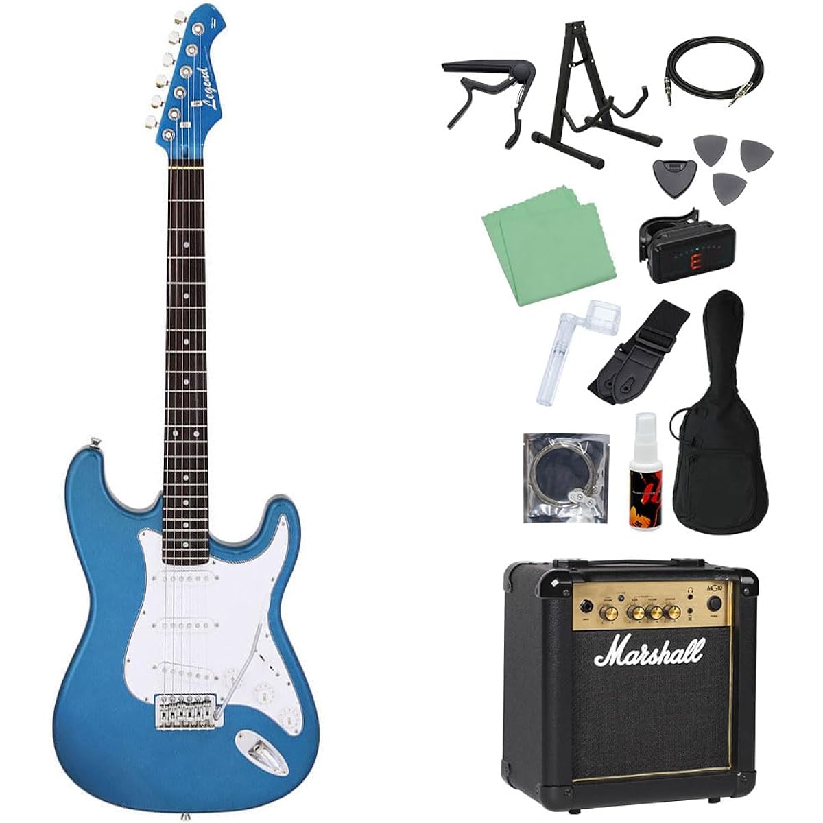 LEGEND LST-Z Electric Guitar Beginner 14-piece Set [With Marshall Amplifier] MBMB Stratocaster Type Legend