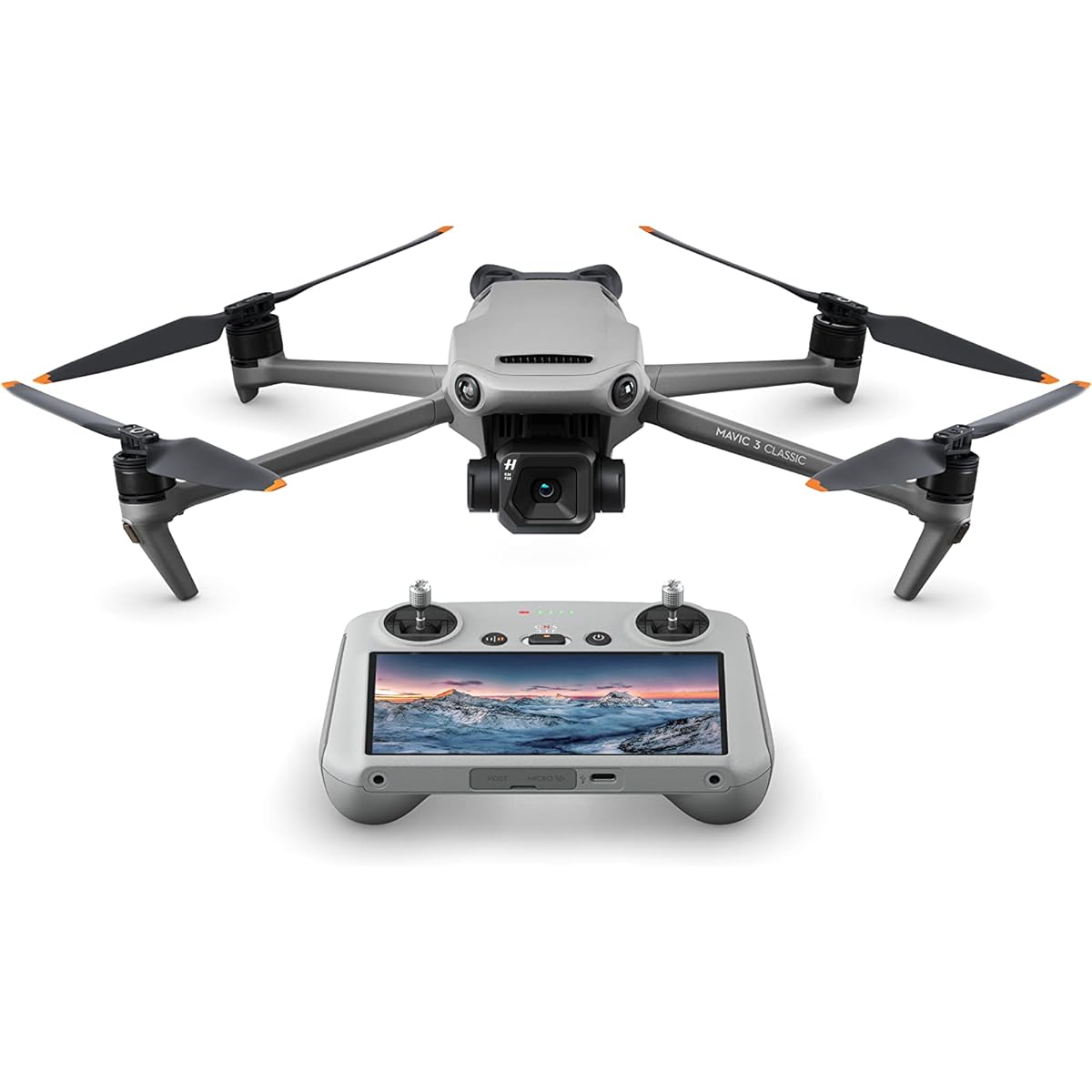 DJI Mavic 3 Classic (with DJI RC) [Remote ID compatible] – Professional drone with 4/3-inch CMOS Hasselblad camera, high-resolution 5.1K video, 46 minutes flight time, omnidirectional obstacle sensing, 15km transmission range (Japan: 8km), Smart RTH