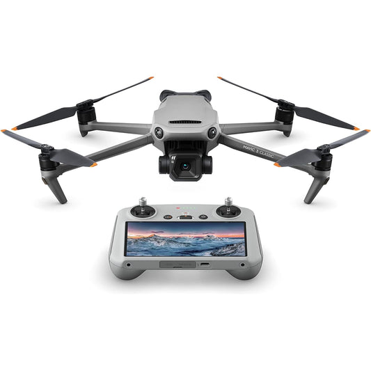 DJI Mavic 3 Classic (with DJI RC) [Remote ID compatible] – Professional drone with 4/3-inch CMOS Hasselblad camera, high-resolution 5.1K video, 46 minutes flight time, omnidirectional obstacle sensing, 15km transmission range (Japan: 8km), Smart RTH