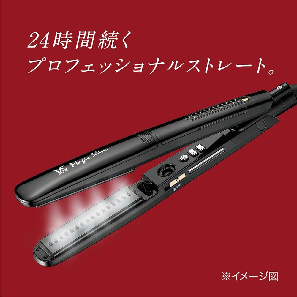 Vidal Sassoon Straight Iron Magic Shine Steam & Negative Ion Compatible with overseas countries 4-level temperature adjustment Portable pouch included Black VSS-9510/KJ