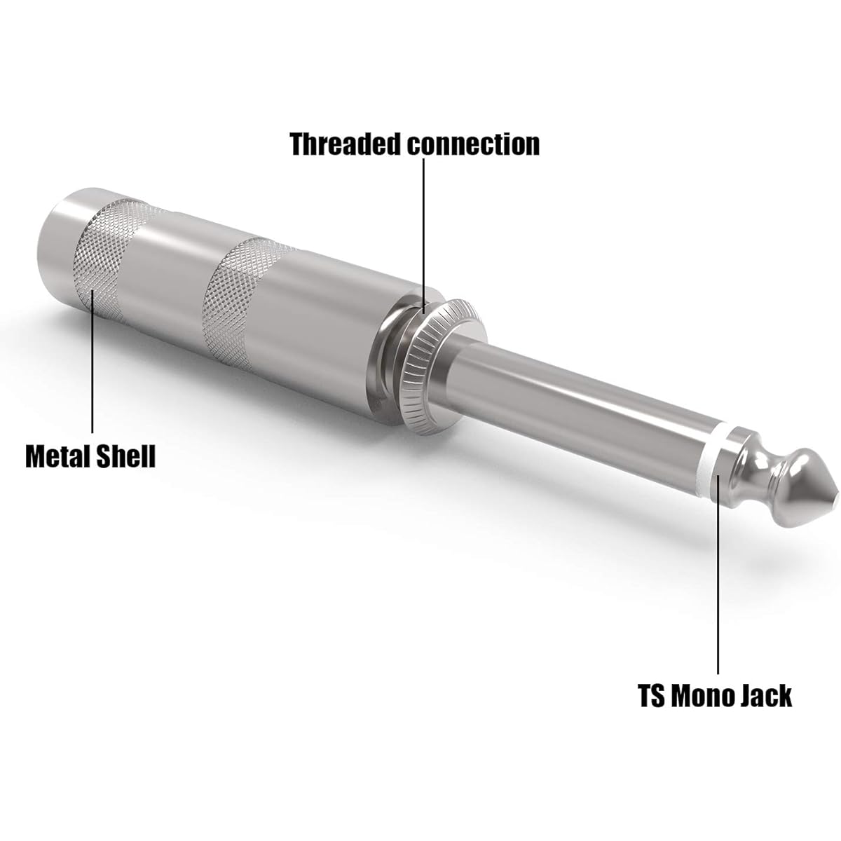 Ancable 1/4" TS Jumbo Plug Solder Type 2-Pack AN-242