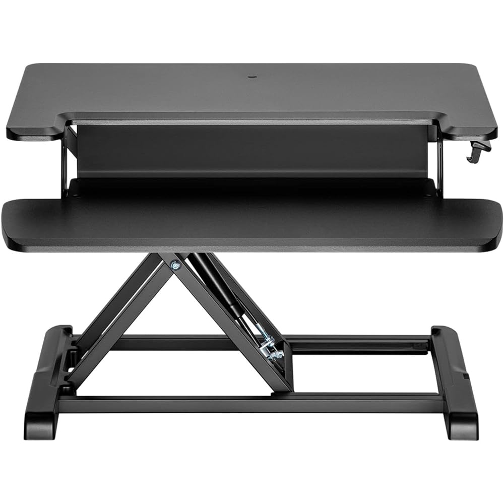 DMM.make DMM.make Elevate and Descend Desk Dual 650 Black Stepless Adjustment Gas Pressure Type Just Place on the Desk Standing Home Telework DKS-LDD650G2B
