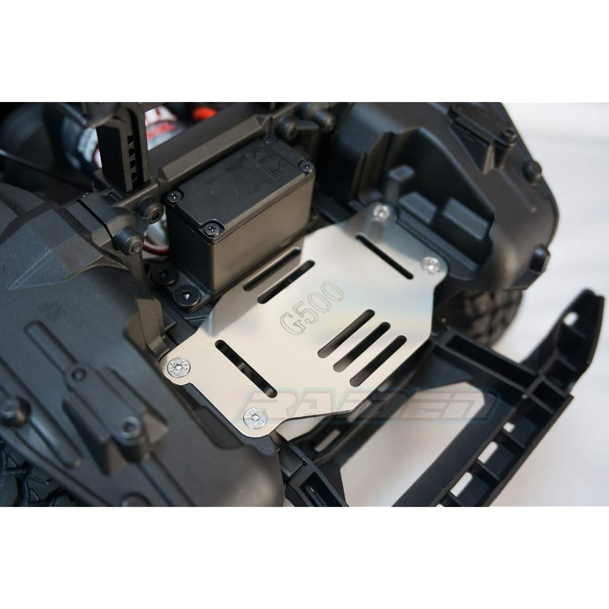 Raidenracing Stainless Steel Front Battery Holder ESC Mount with Strap for Traxxas TRX-4 TRX4 G500