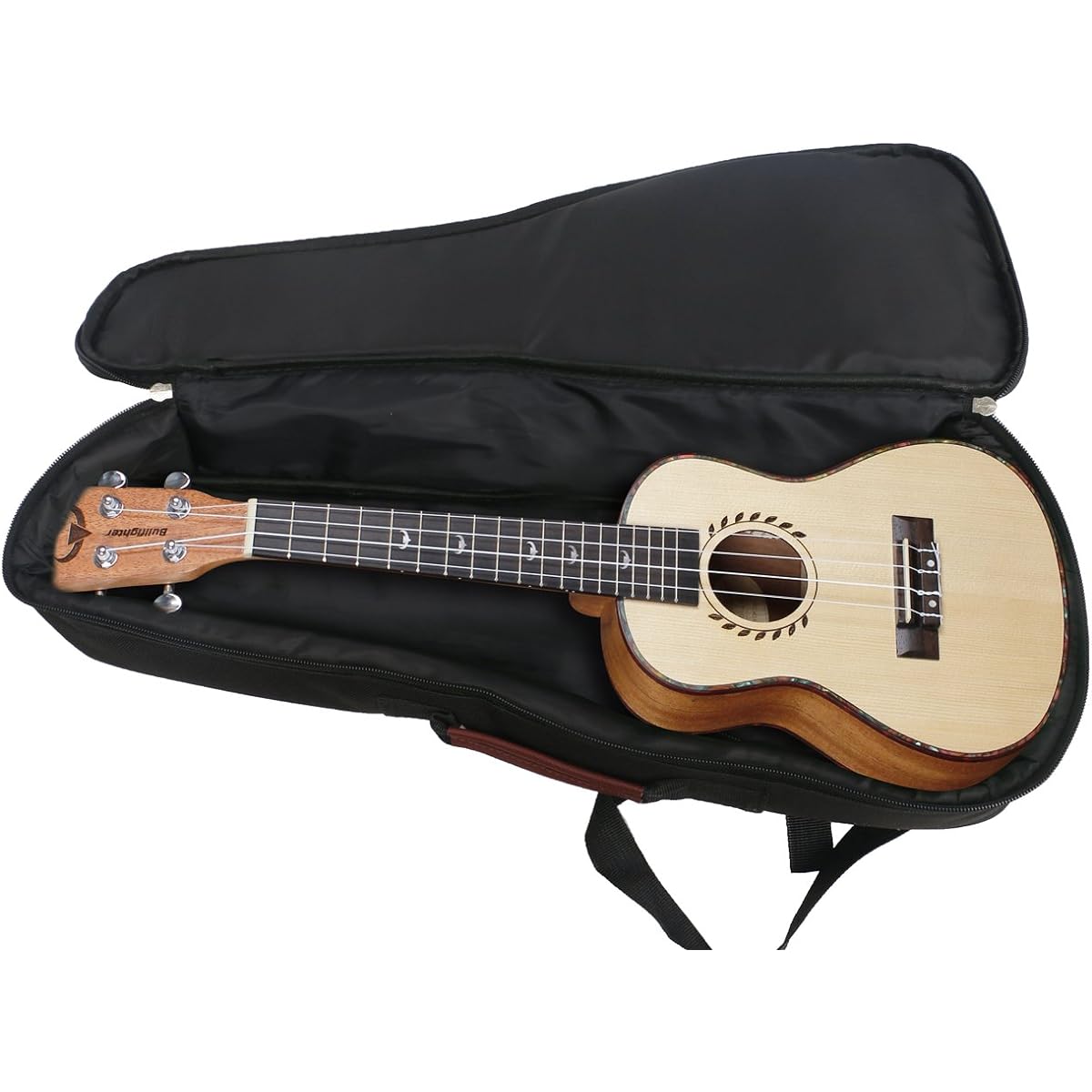 HOT SEAL 10mm Leather Handle Thick Durable Colorful Ukulele Case Bag with Storage (26 inch Light Blue)