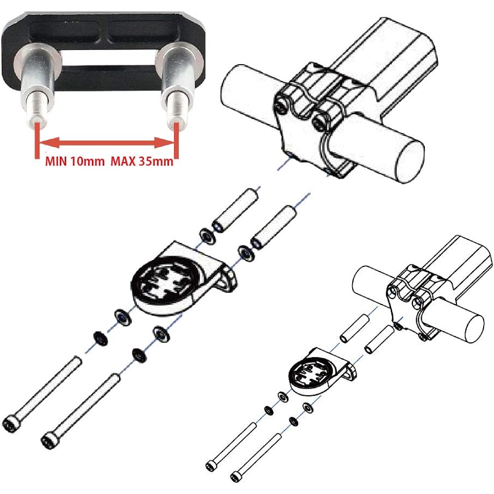 [REC MOUNT] Cat Eye GPS Combo Mount Bolt Clamp Type AVVENTURA CC-GPS200 Compatible [CAT3-BOLT7+GP]