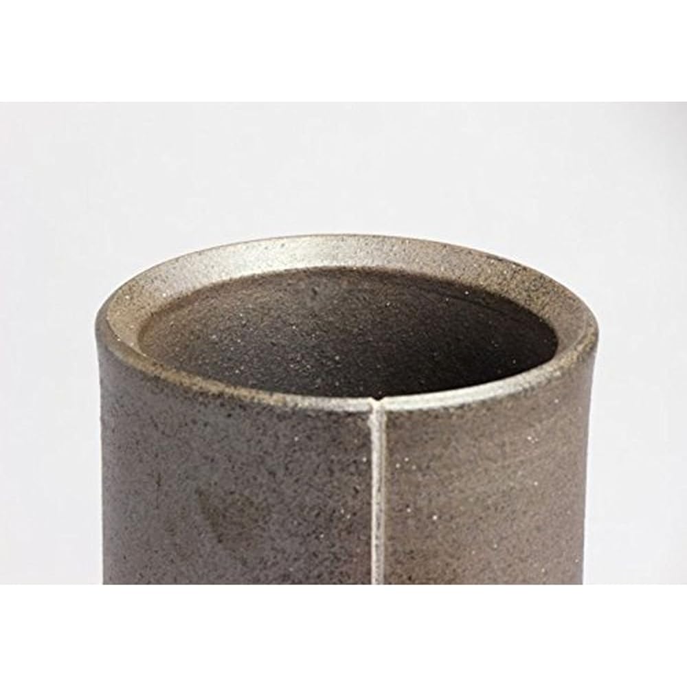 CtoC JAPAN Select Shigaraki Vase 40cm Line Round VASE 40cm Stylish Pottery 4510542202696