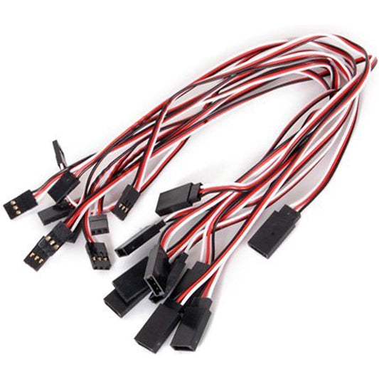 (300mm) - 10/20/30 Pcs Red White Black 3 Terminal Male to Female Servo Extension Lead Wire Cable 100mm/150mm/300mm/ 500mm/8M for RC Aeroplane (300mm R+B+W 10 Pcs)