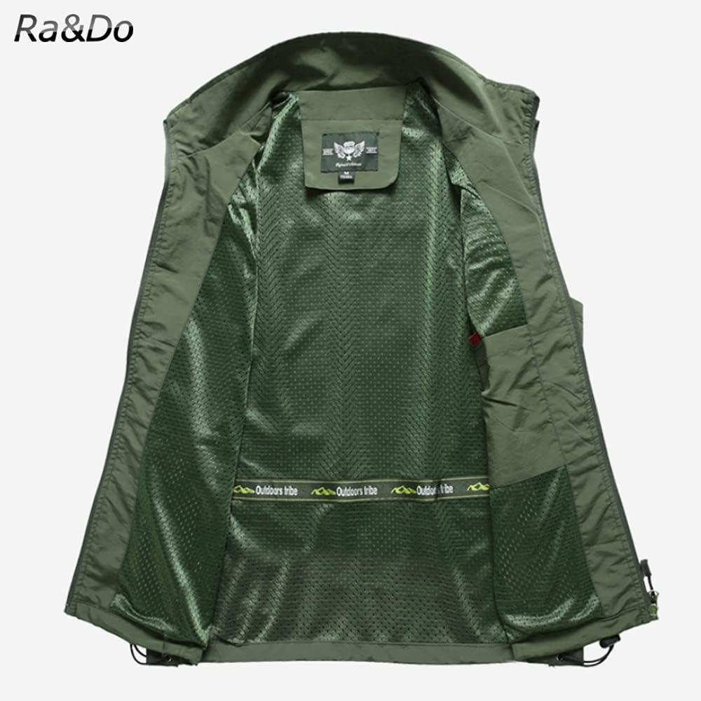 [Ra&Do] Outdoor Vest, Men's Mesh Vest, Photographer's Vest, UV Protection, Water Repellent, Breathable, Fishing Jacket, Fishing, Mountain Climbing, Photography, Travel, Work, Fishing, Multifunctional, Fishing Vest with Pocket, Spring, Summer, Autumn R250