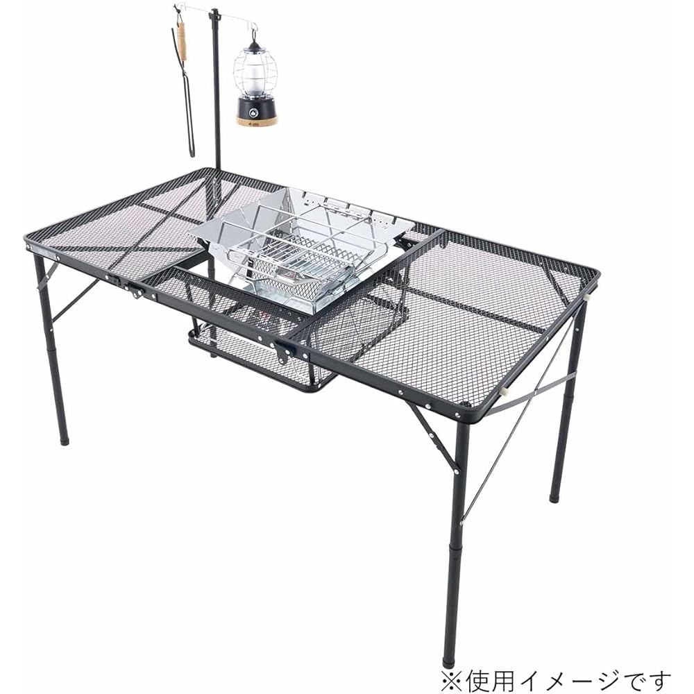 LOGOS Iron Mesh 3FD BBQ Table 13070-BC 73581002 Camping Folding Mesh Table Outdoor Table