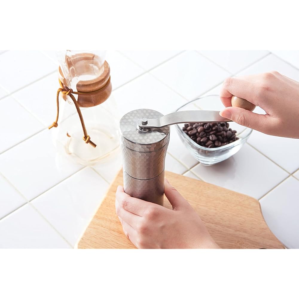 Kawasaki Synthetic Resin Hand Ground Coffee Mill MILLU SUS Coffee Mill Hammered Made in Japan MI-031