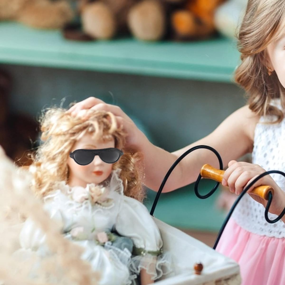 Toddmomy Doll Sunglasses Mini Sunglasses 80pcs Black Sunglasses Doll Costume Accessories for Crafts, Dollhouse, Doll House, Doll DIY Decoration