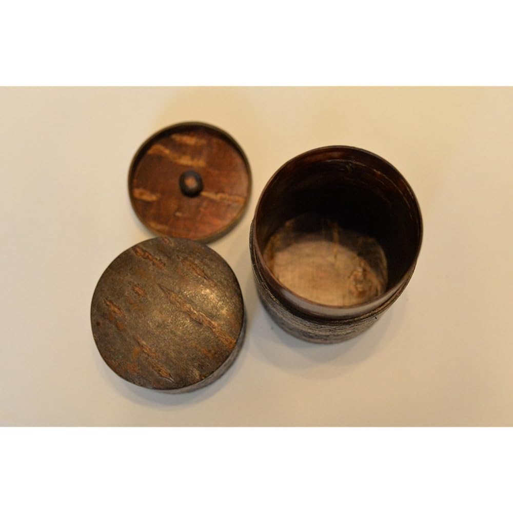 Fujiki Denshiro Shoten Leather Tea Canister (Large) Marbled Leather 30291 Diameter 8.3cm, Height 12cm