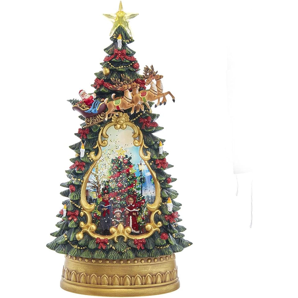 Kurt S. Adler Battery Operated Musical Santa Tree Water Globe, 13.4 Inch, Multicolor