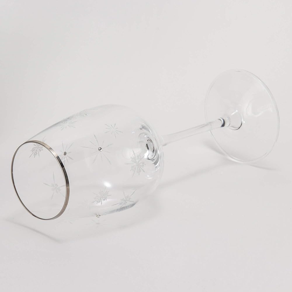 NARUMI Pair Wine Glass Glassworks Snow & Star 340cc Set of 2 GW4065-63393A