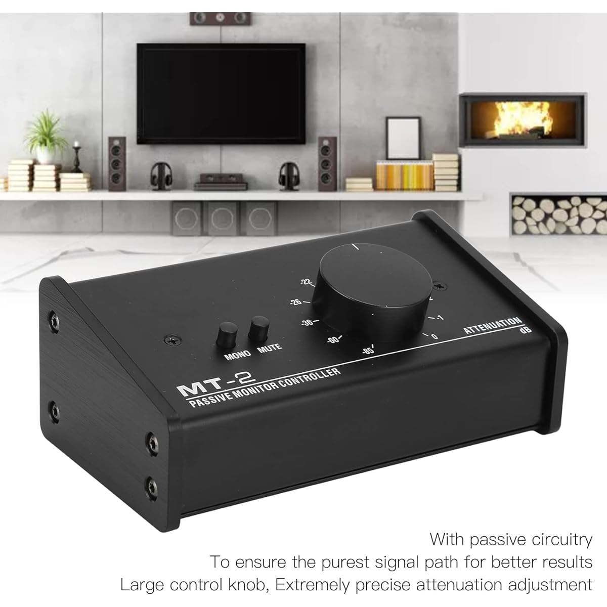 Big Knob Passive Monitor Controller XLR 3.5mm Interface Loud Volume Knob Mute Control Passive Studio Monitor Controller Stereo Monitor Volume Controller