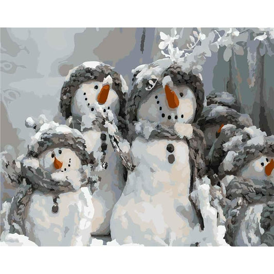 DoMyArt Paint by Number Acrylic Kit on Canvas for Adults Beginners 16x20" (Christmas Snowman)