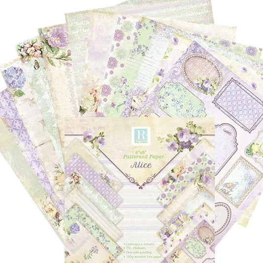 24 Sheets 6" x 6" Vintage Flower Leaf Pattern Bird Butterfly Decorative Craft Paper Pad 160GSM Junk Journal Single Sided Scrapbook Paper Cuttable Scrapbook Cards Album Supplies