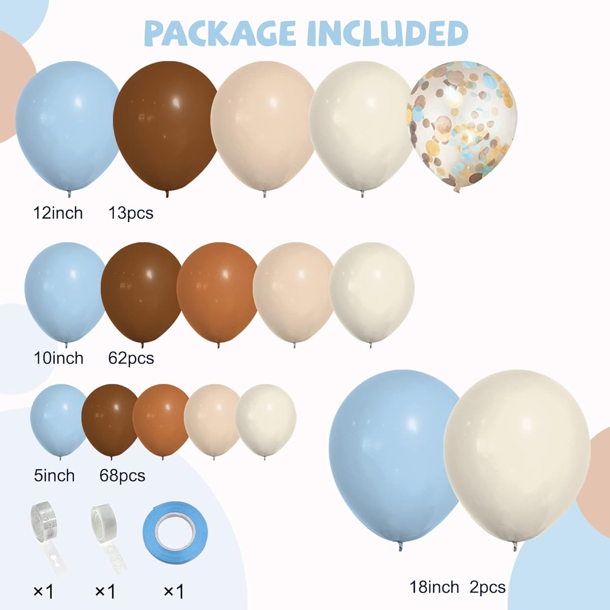 iLaFm 148pcs Brown Coffee Blue Balloons Garland Arch Kit Boho Tan Teddy Bear We Can Bearly Wait Shower Gender Reveal Birthday Wedding Party Supplies Decorations